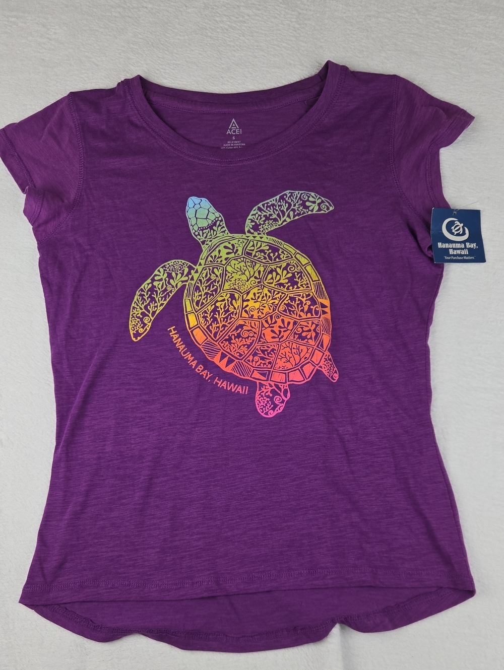 NWT Hanauma Bay Hawaii Turtle Shirt Women's Small Purple Small